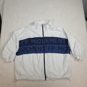 Free People Movement Medium Perfect Ten Zip Up Logo Windbreaker Jacket Oversized